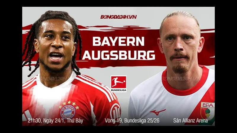 Cầu thủ Bayern Munich và Augsburg tranh chấp bóng trên sân - Phong độ gần